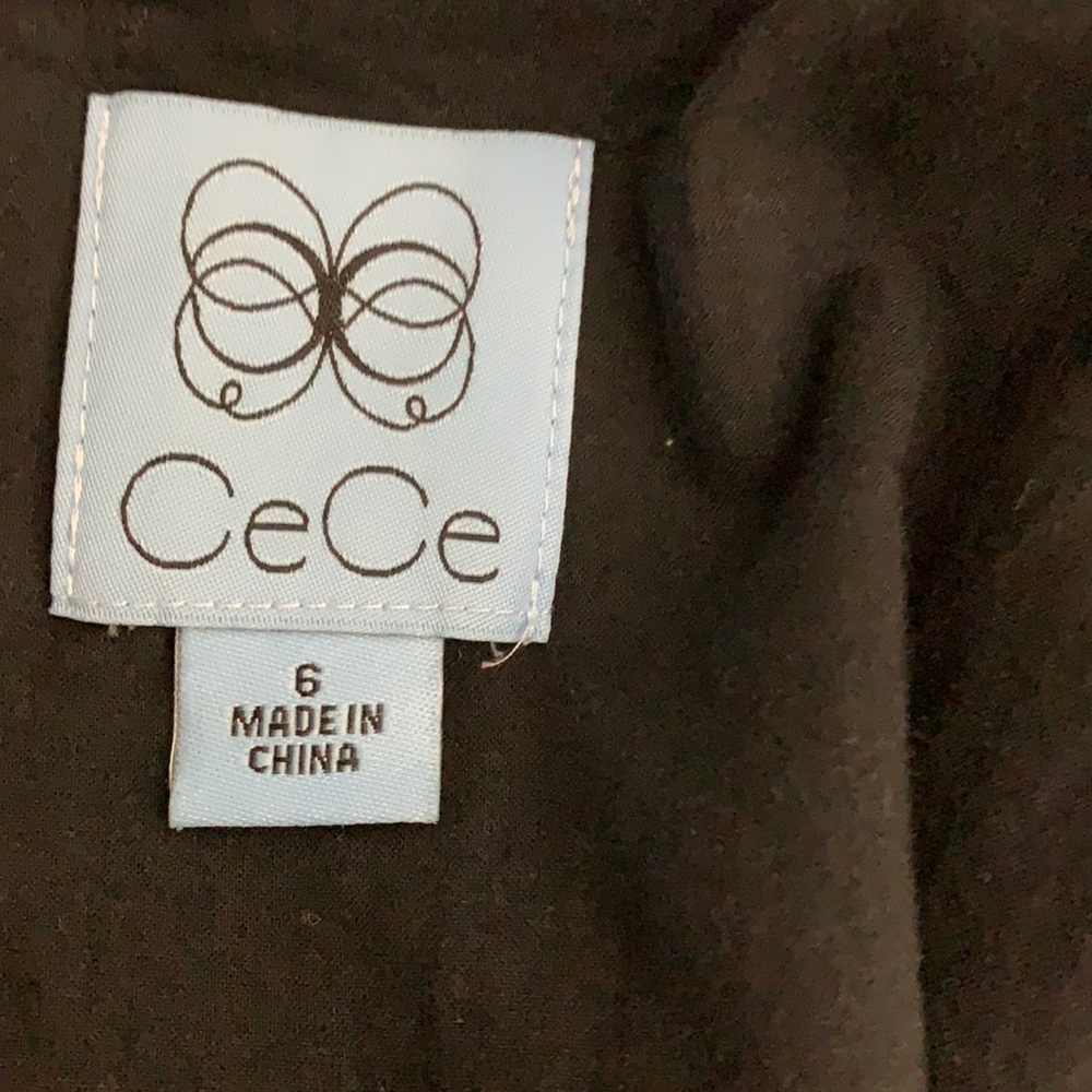 CeCe Ruffle Black White Pintuck Mini Dress - Picture 6 of 7